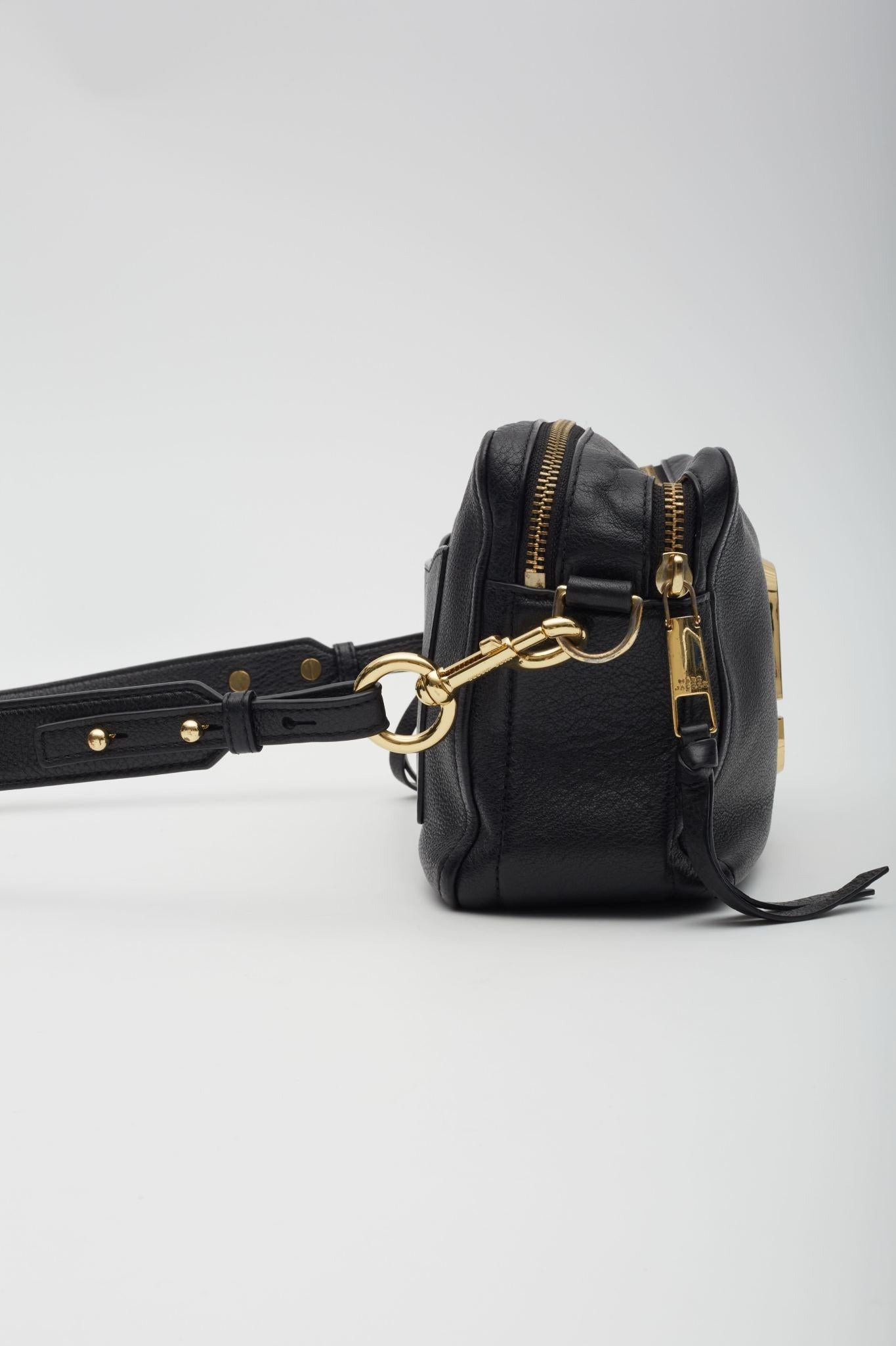 Marc Jacobs Leather Black Softshot 21 Crossbody Bag For Sale 2