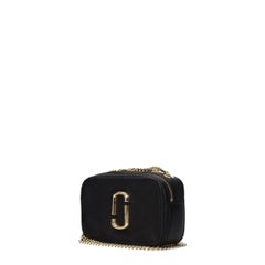 Borsa a tracolla in pelle con chiusura con logo di Marc Jacobs — Nera