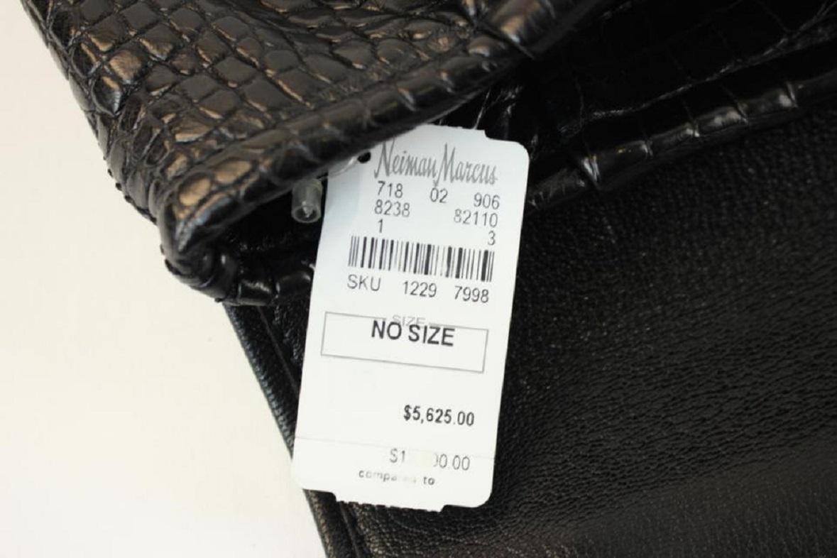 Marc Jacobs Limited Edition 150mja1025 Pochette en cuir crocodile noir en vente 3