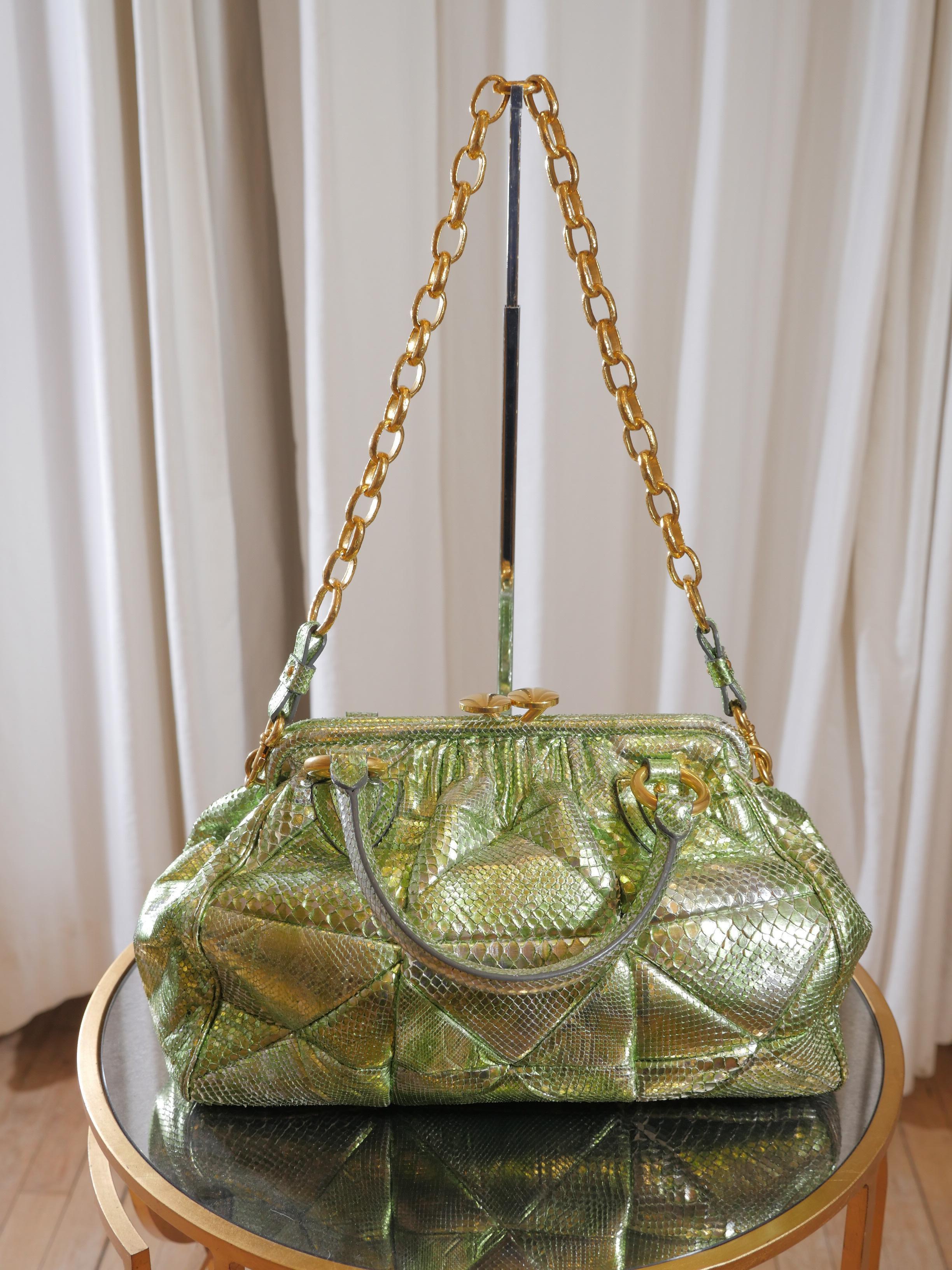 Marc Jacobs Limited Edition Green Snakeskin Stam Bag 1