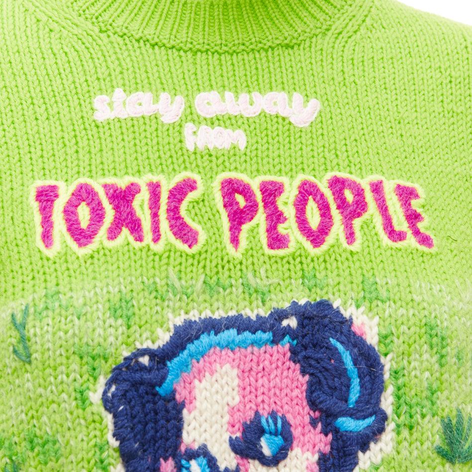 MARC JACOBS Magda Archer lime green Toxic People intarsia cropped sweater XS
Reference: AAWC/A00644
Brand: Marc Jacobs
Collection: Madga Archer
Material: Wool, Blend
Color: Green, Other
Pattern: Animal Print
Extra Details: Crew neck. Intarsia design