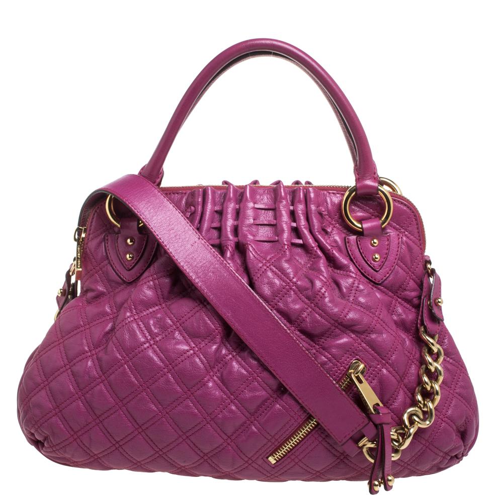 Marc Jacobs Magenta Quilted Leather Cecilia Satchel