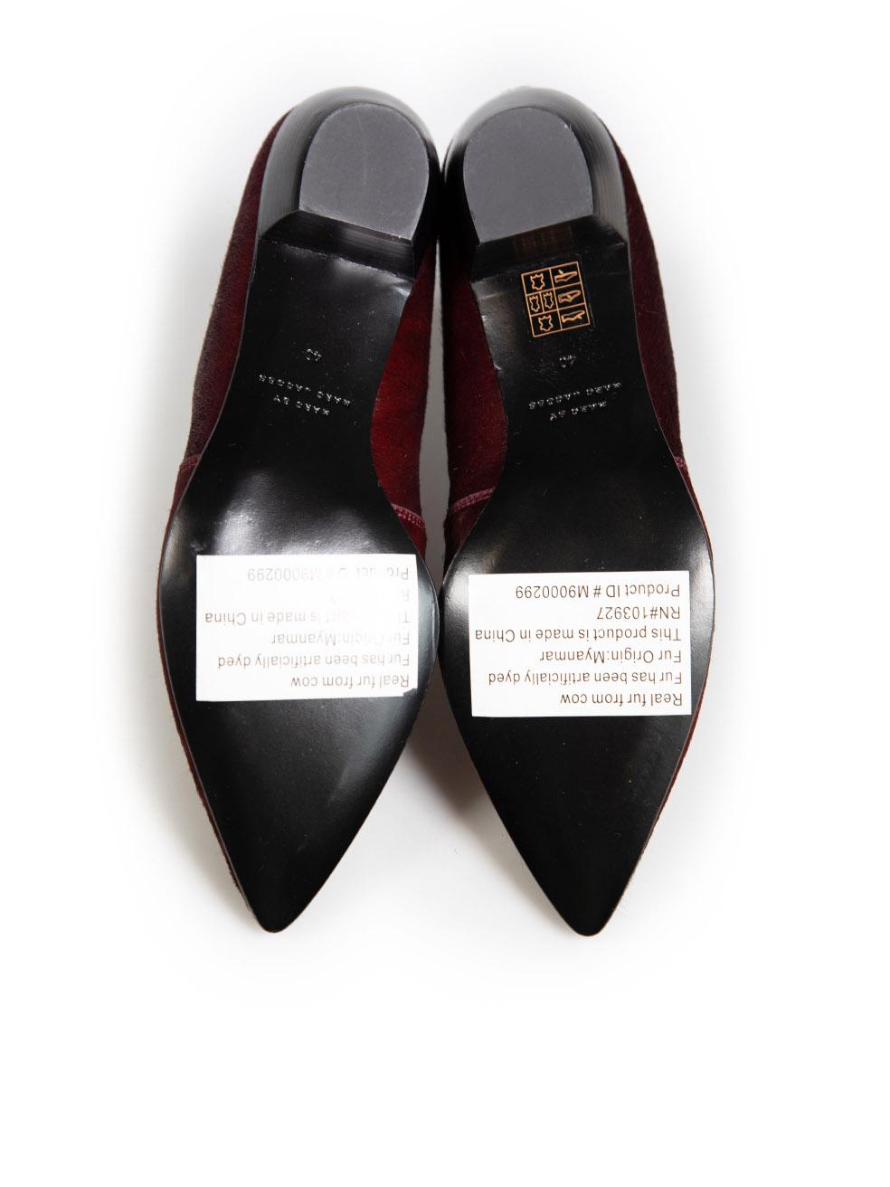 Marc Jacobs Marc by Marc Jacobs Burgundy Cow Fur Chelsea Boots Size IT 40 In New Condition In London, GB