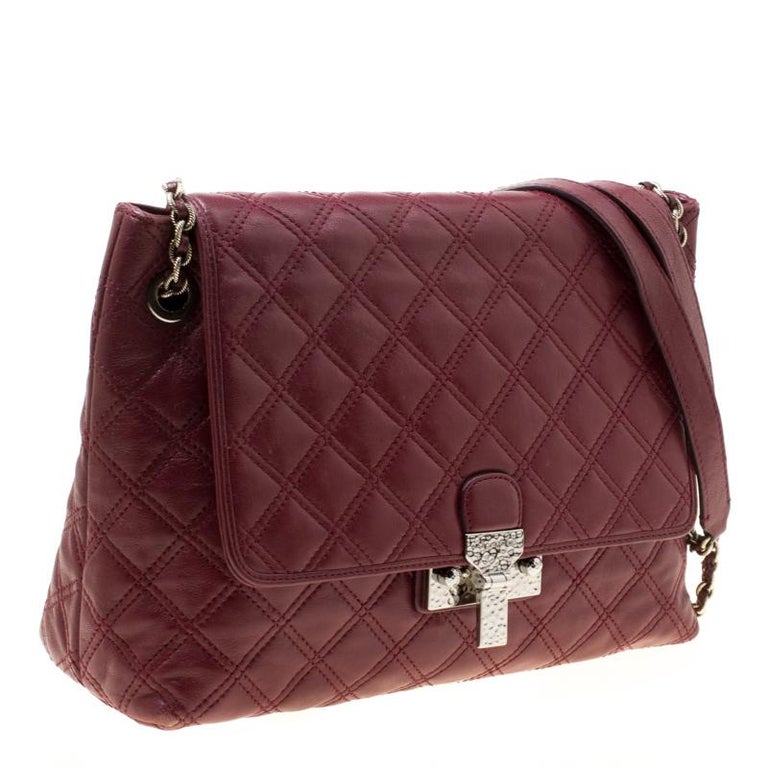 Marc Jacobs Maroon Quilted Leather Baroque Shoulder Bag For Sale at 1stDibs