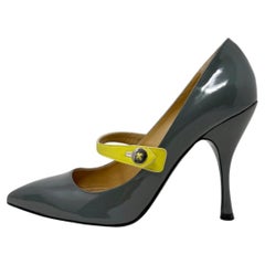 Marc Jacobs Mary Jane Pumps Gray Patent Leather Heels 2012 Spring Runway 40.5