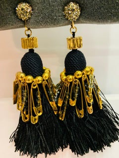 Marc Jacobs metal clip earrings and Swarovski crystals