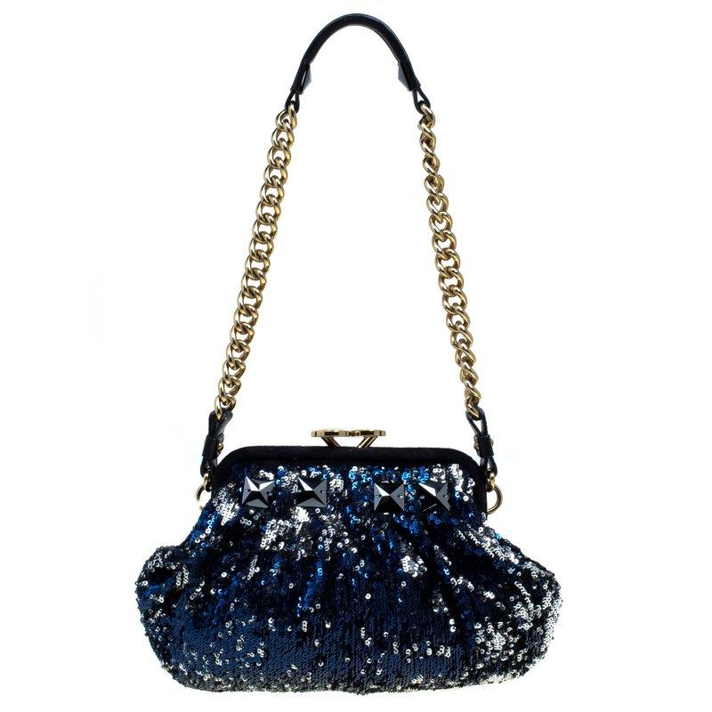 Marc Jacobs Metallic Blue Sequin Little Stam Bag