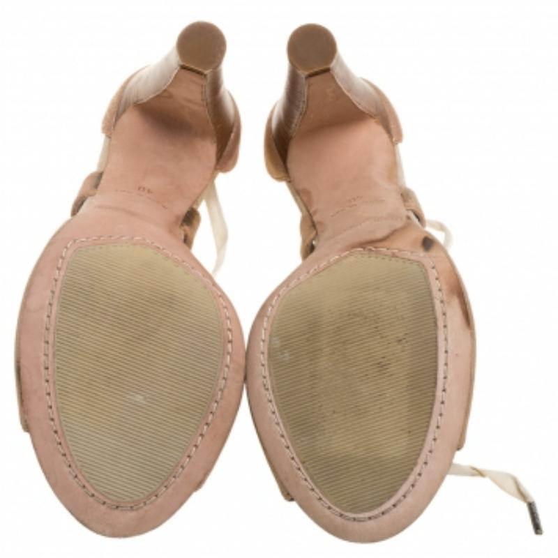 Marc Jacobs Bombas con lazo al tobillo de piel bronce metalizado Talla 40 en venta 1