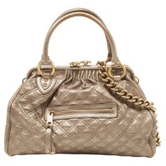 Marc Jacobs Metallic Bronze Quilted Leather Stam Satchel