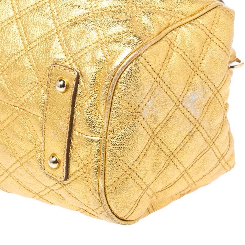 Marc Jacobs Metallic Gold Leather Stam Satchel 2