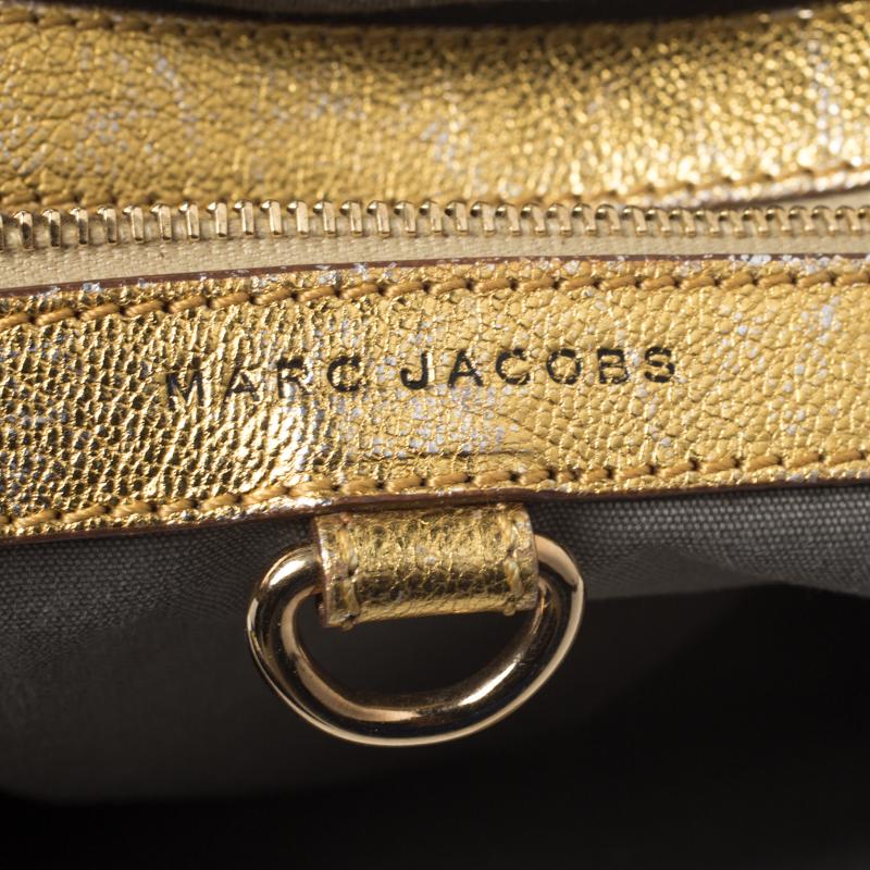 Marc Jacobs Metallic Gold Leather Stam Satchel 4