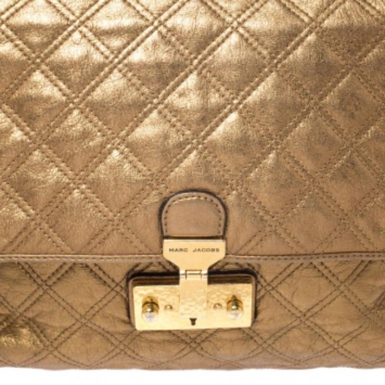 Donna Marc Jacobs Borsa a tracolla in pelle trapuntata oro metallizzato in vendita
