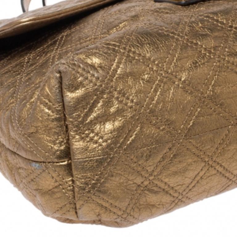 Marc Jacobs Borsa a tracolla in pelle trapuntata oro metallizzato in vendita 4