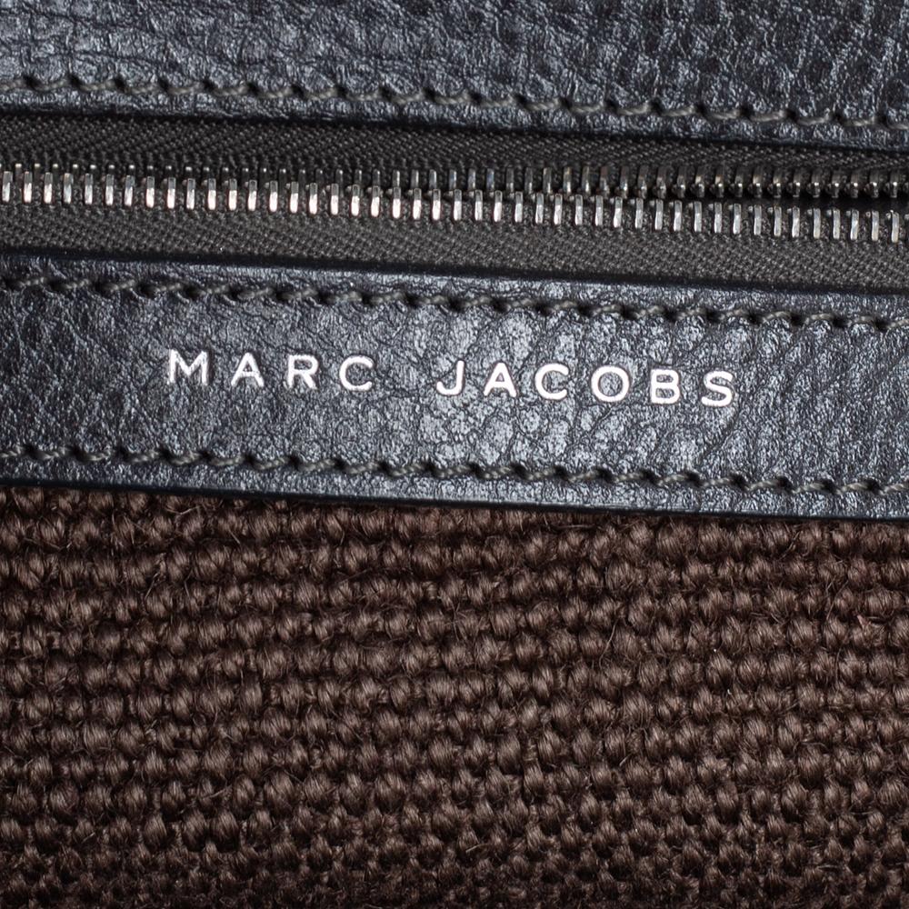 Marc Jacobs - Sacoche empilable en cuir gris métallisé en vente 1
