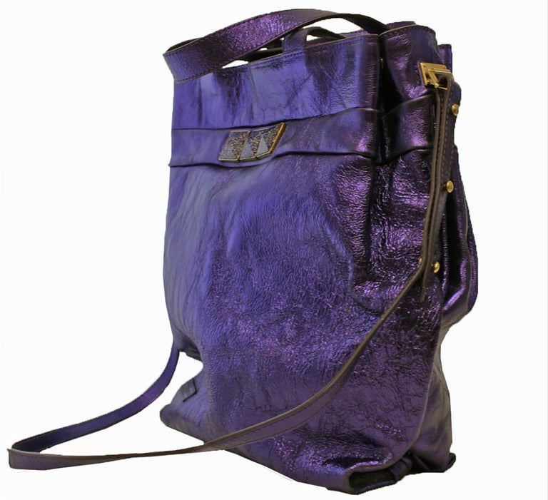 Marc Jacobs Metallic Purple Bag Top Handle and Adjustable Shoulder Strap For Sale at 1stdibs