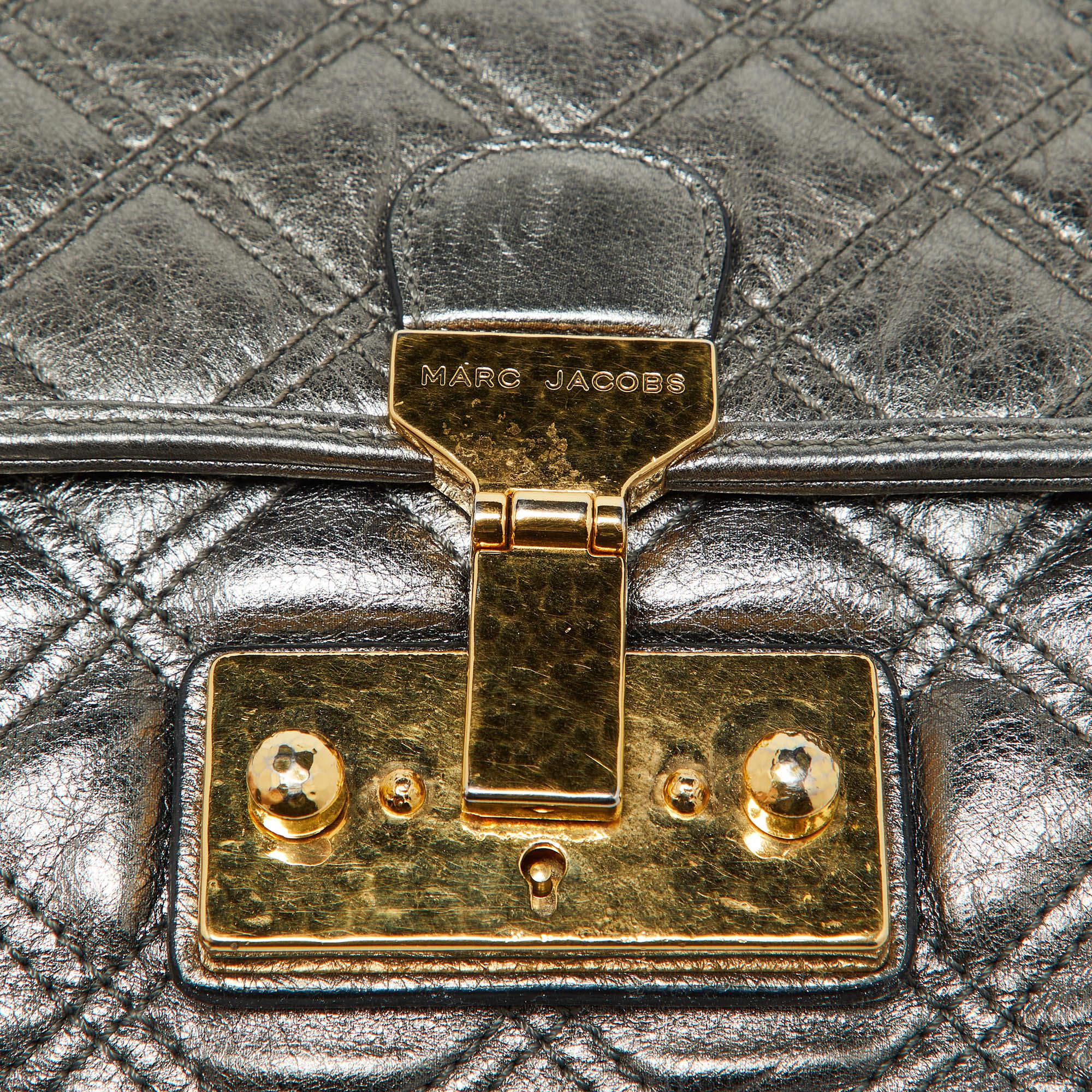 De las mujeres Marc Jacobs Bolso de hombro con solapa de piel acolchada metalizada en venta