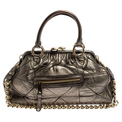 Marc Jacobs Metallic Quilted Leather Stam Shoulder Bag