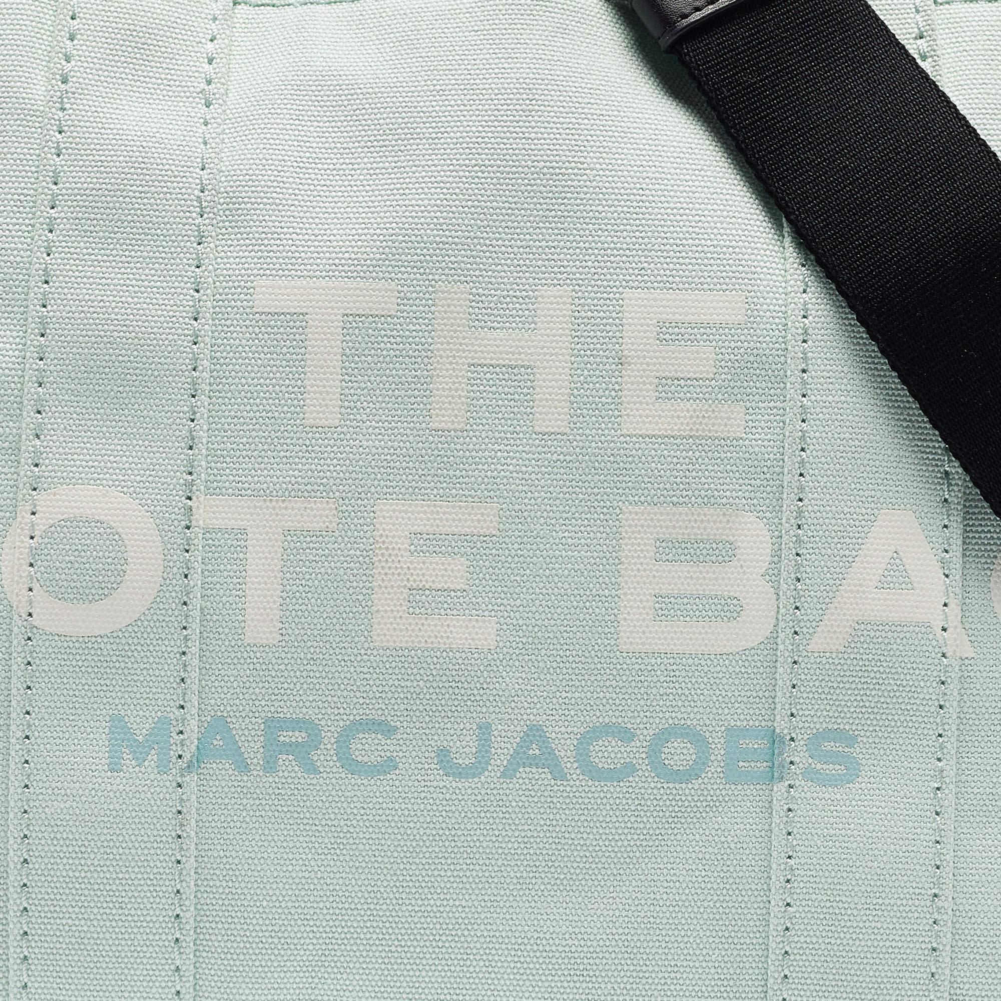 De las mujeres Marc Jacobs Bolso Tote Mediano de Lona Verde Menta/Negro en venta