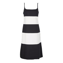 Marc Jacobs Monochrome Colorblock Cotton Mohair Blend Sleeveless Dress S