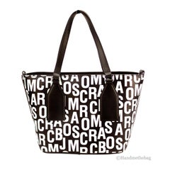 Marc Jacobs Monogram Print Saffiano Leather Tote Bag — Black