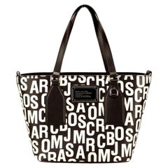 Marc Jacobs Monogram Print Saffiano Leather Tote Bag — Black