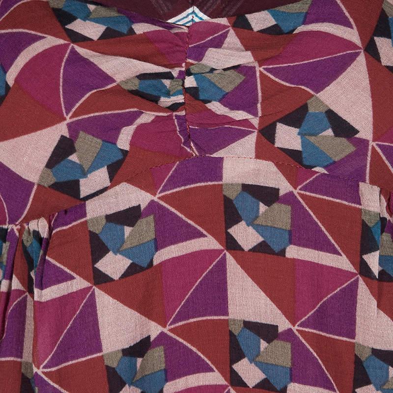 Women's Marc Jacobs Multicolor Geometric Print Sleeveless Tie Detail Cotton Top M For Sale