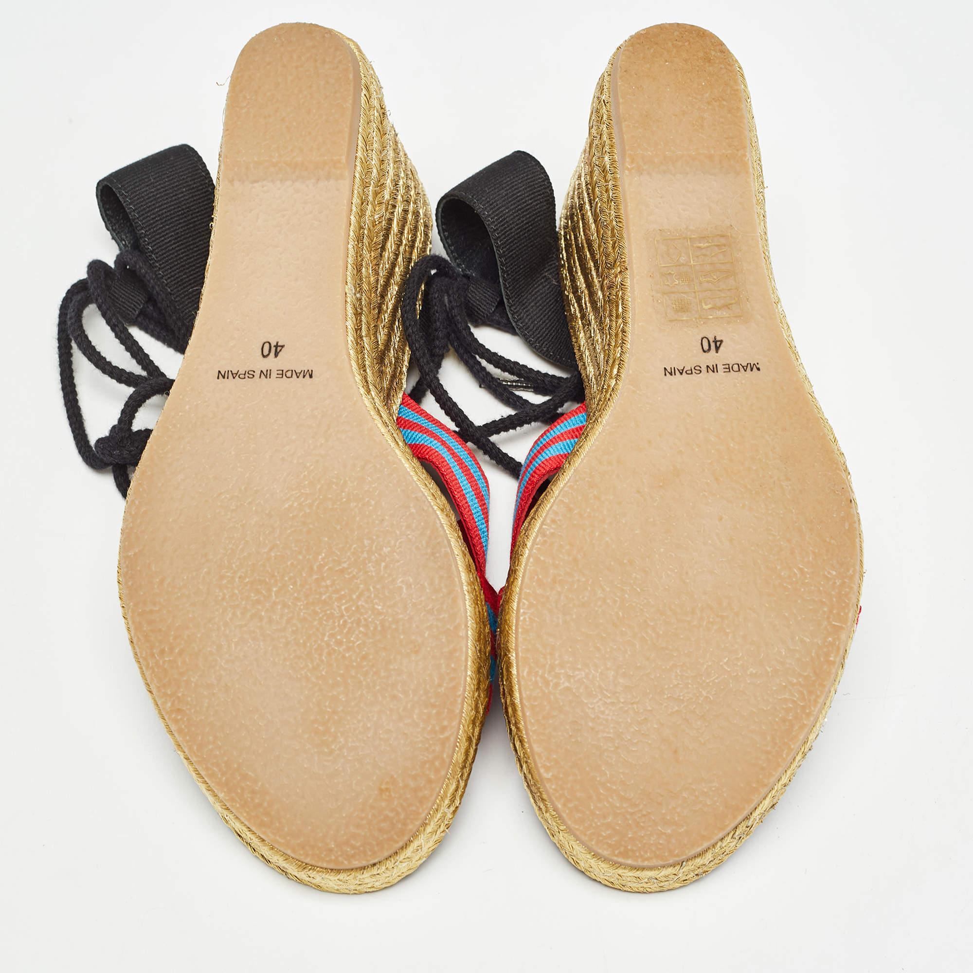 Marc Jacobs - Sandales compensées espadrilles multicolores gris gros, taille 40 en vente 1