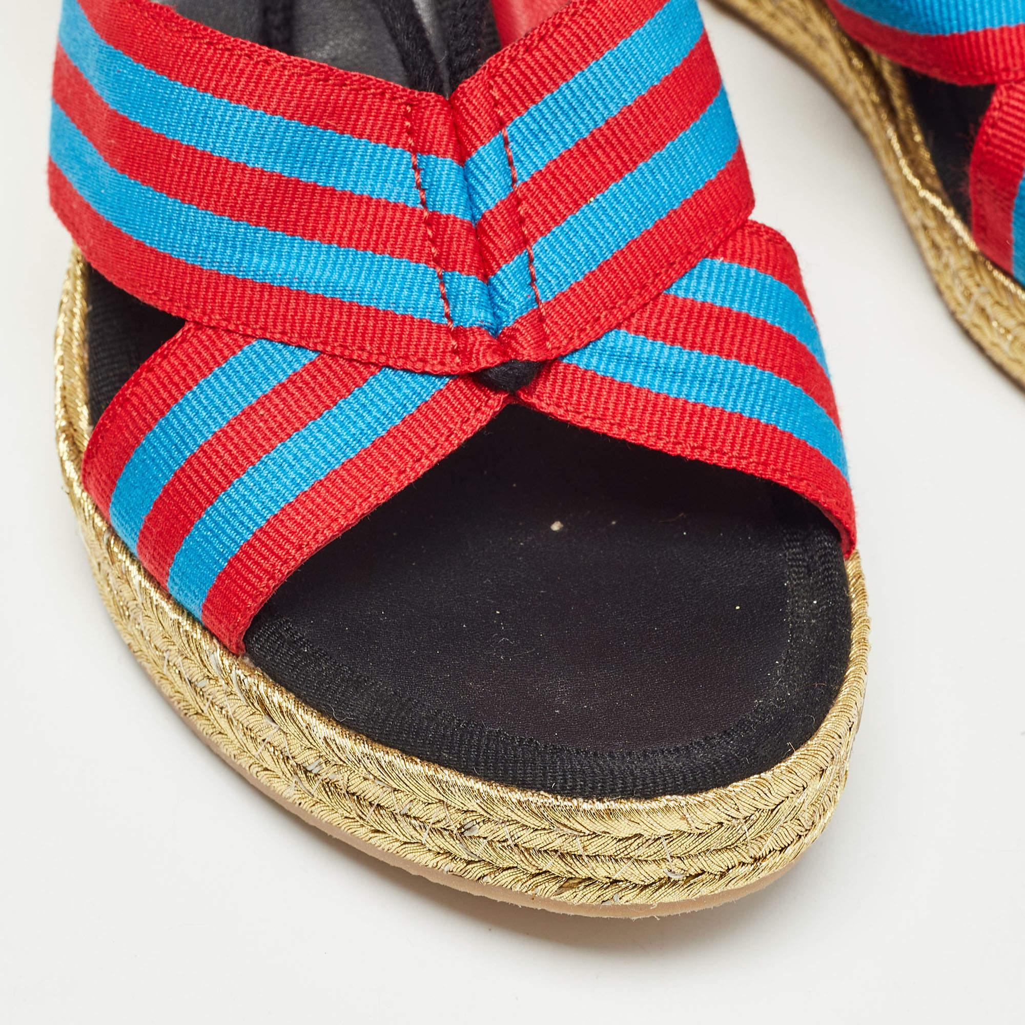 Marc Jacobs - Sandales compensées espadrilles multicolores gris gros, taille 40 en vente 2