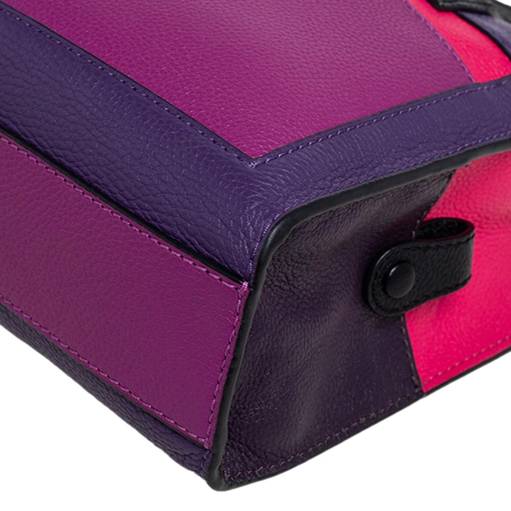 Purple Marc Jacobs Multicolor Leather Mini Colorblocked Grind Tote