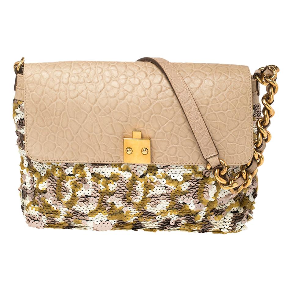 Marc Jacobs Multicolor Sequin and Leather Flap Shoulder Bag at 1stDibs
