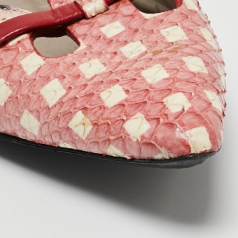 Marc Jacobs Multicolor Schlangenhaut ausgeschnitten Maus Pointed Toe Ballet Flats Größe 36 Damen im Angebot