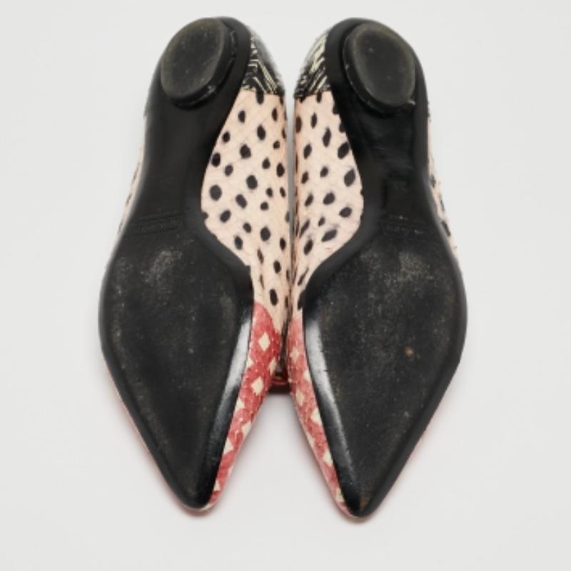 Marc Jacobs Multicolor Schlangenhaut ausgeschnitten Maus Pointed Toe Ballet Flats Größe 36 im Angebot 2