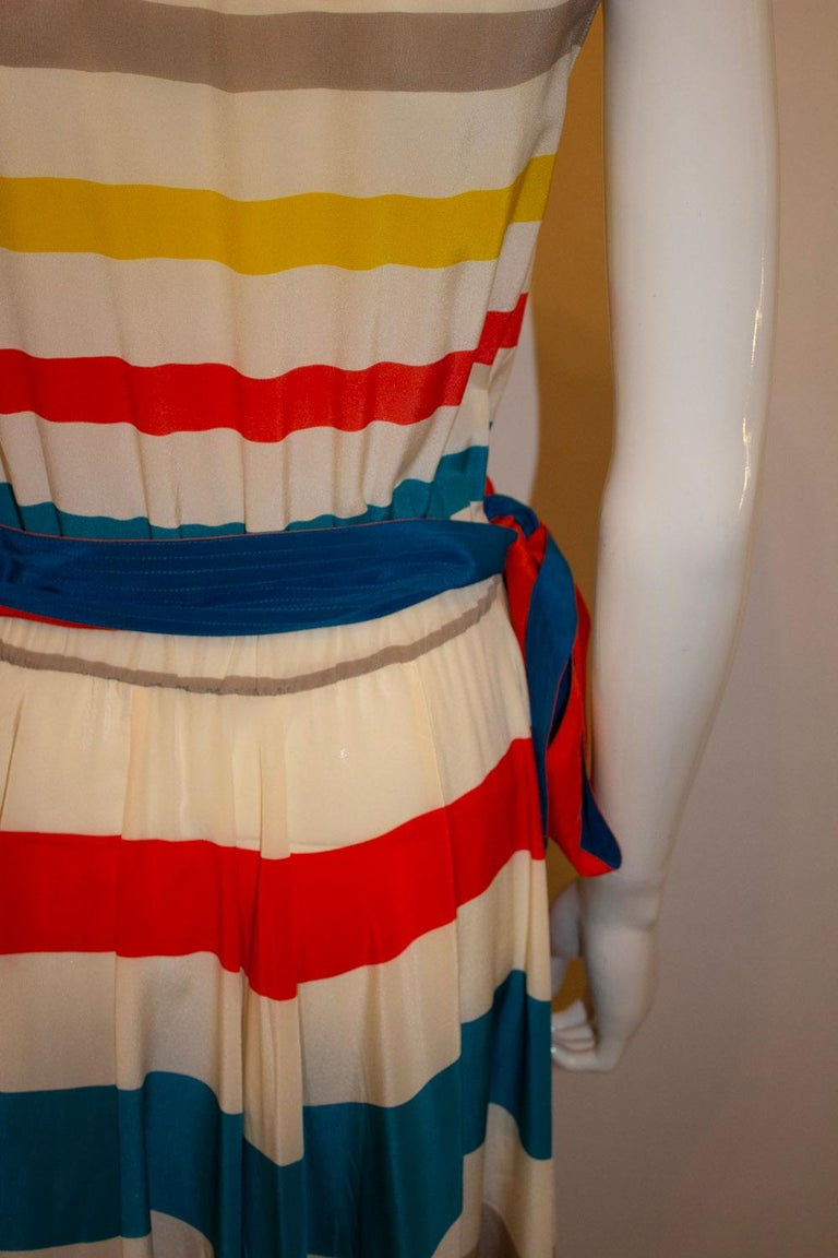 marc jacobs striped silk dress Vintage Marc Jacobs Silk Stripe + Pleated Dress