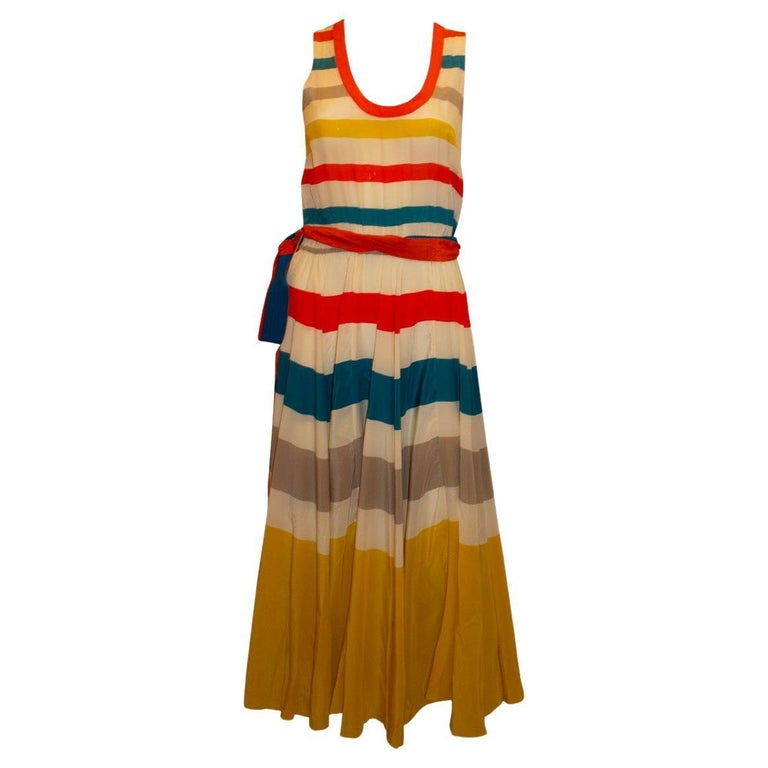 marc jacobs striped silk dress Marc Jacobs Mutlicolour Silk Dress For Sale at 1stDibs