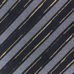 MARC JACOBS Navy & Blue Metalic Stripe Silk Blend Tie