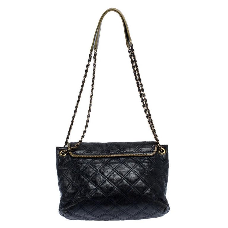 Marc Jacobs Navy Blue Quilted Leather Flap Crossbody Bag For Sale at ...