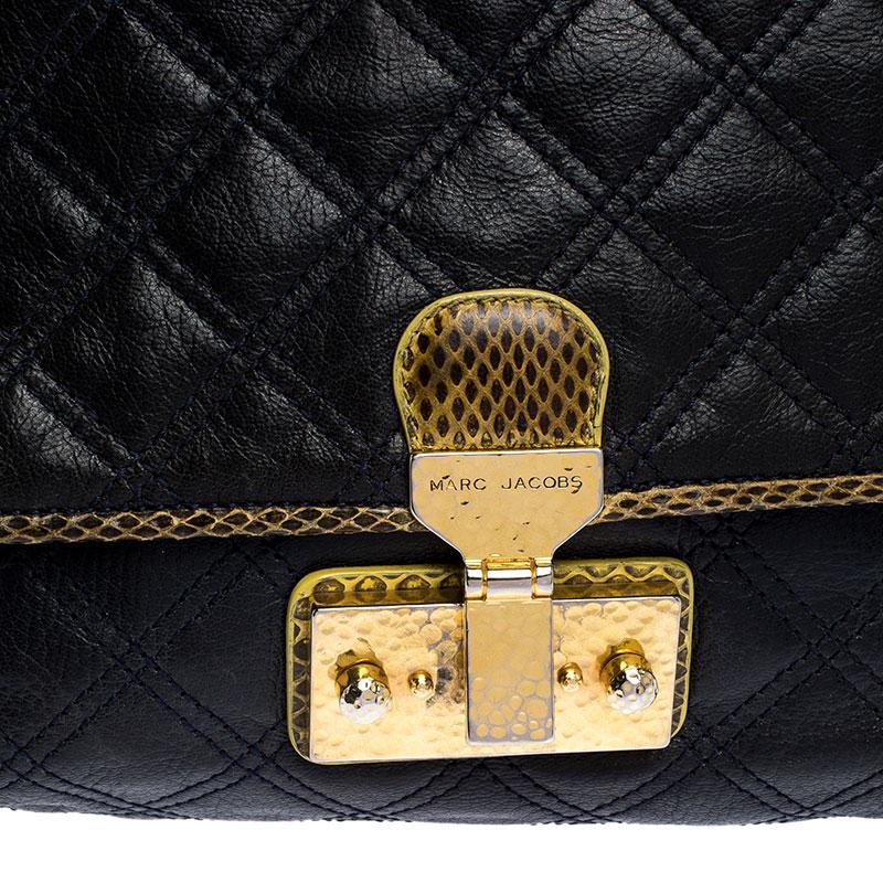 Marc Jacobs Navy Blue Quilted Leather Flap Crossbody Bag In Good Condition In Dubai, Al Qouz 2