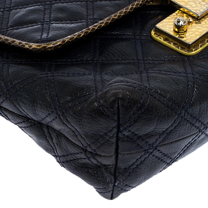 Marc Jacobs Navy Blue Quilted Leather Flap Crossbody Bag 2