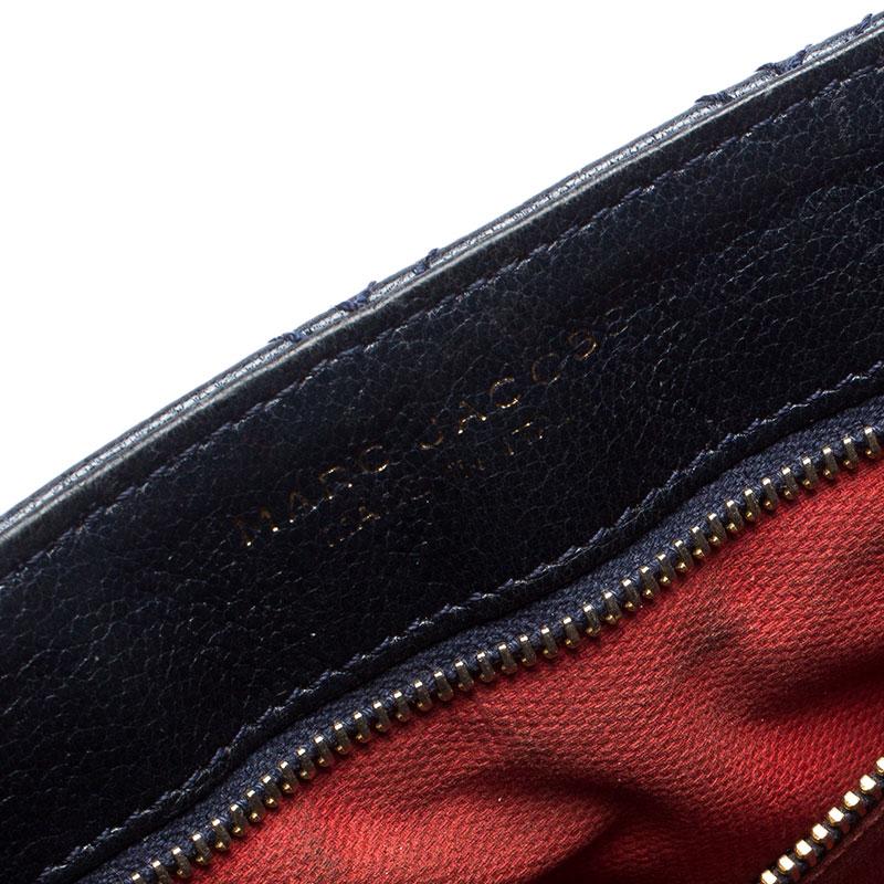 Marc Jacobs Marineblaue gesteppte Leder-Klappe Umhängetasche im Angebot 4