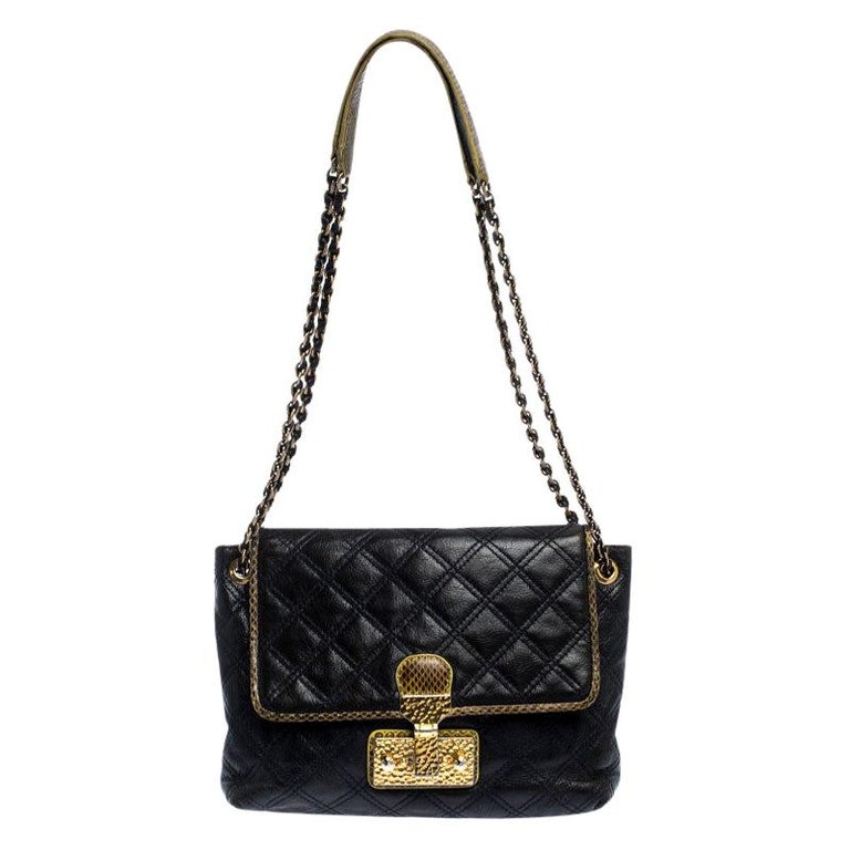 Marc Jacobs Navy Blue Quilted Leather Flap Crossbody Bag For Sale at ...