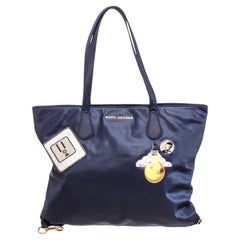 Marc Jacobs Marineblaue Nylon-Wingman Shopper-Tasche, zwei flache Griffe