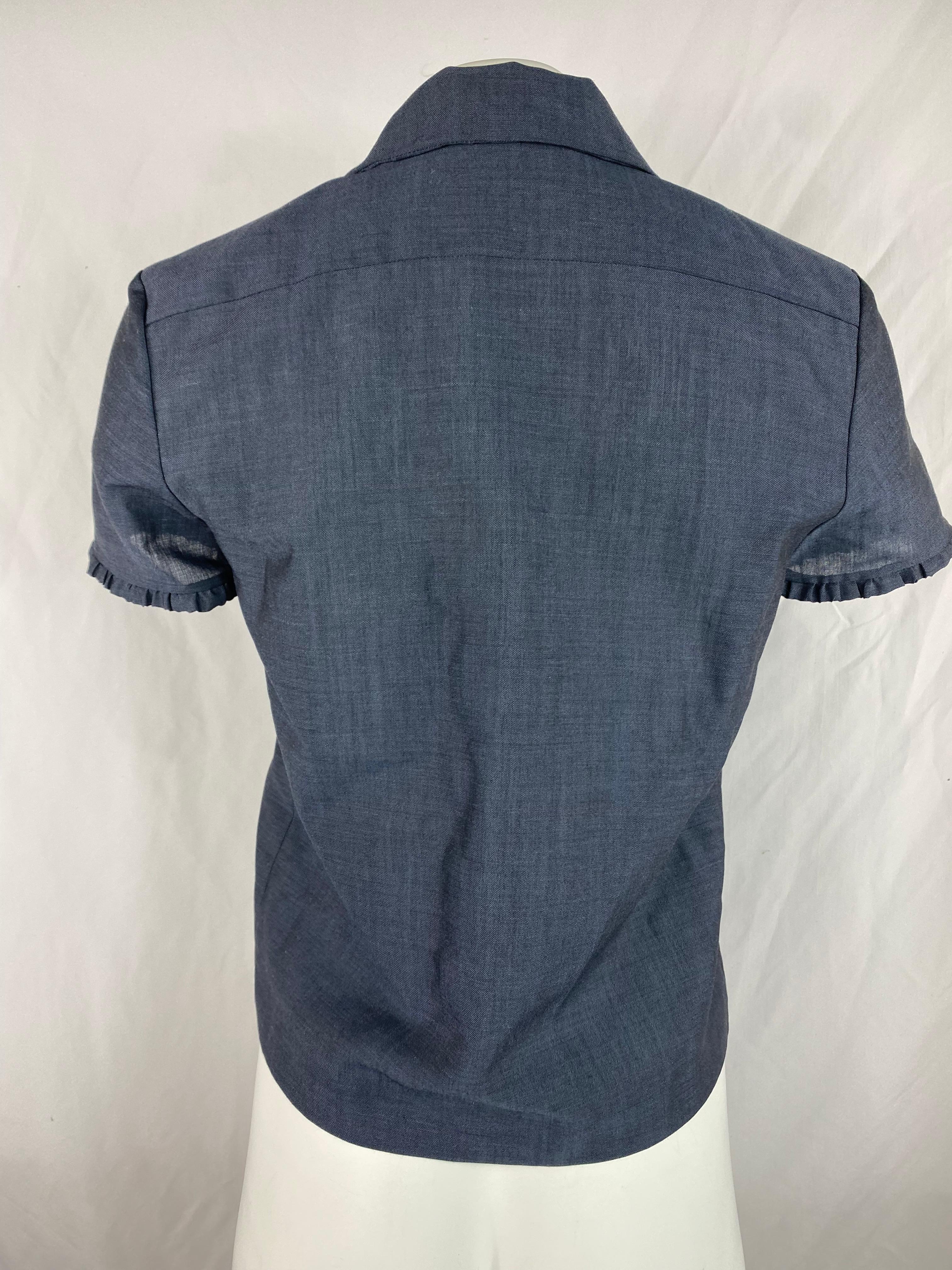 Black Marc Jacobs Navy Short Sleeves Shirt, Size 4