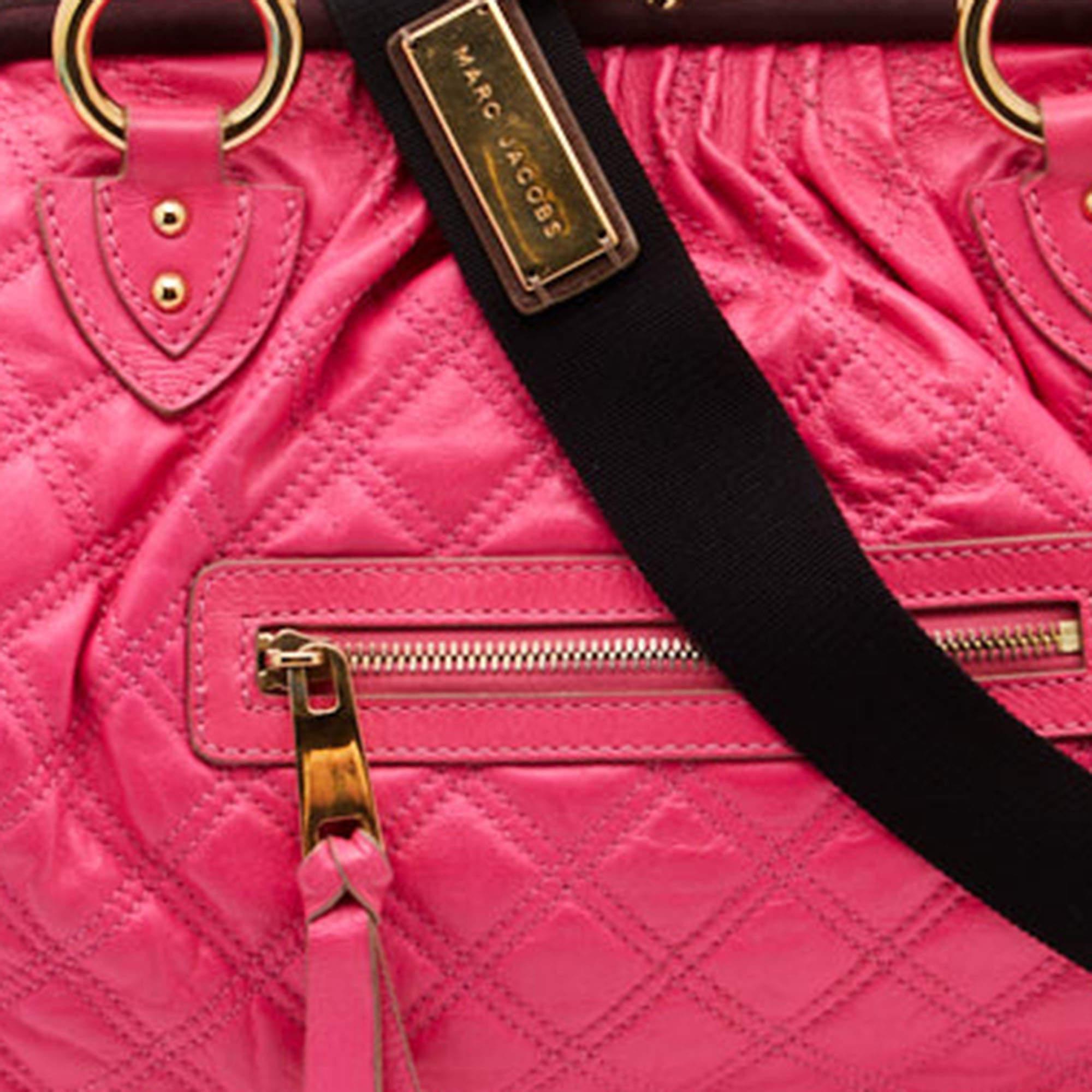 Marc Jacobs Neon Pink Quilted Leather Stam Satchel 12