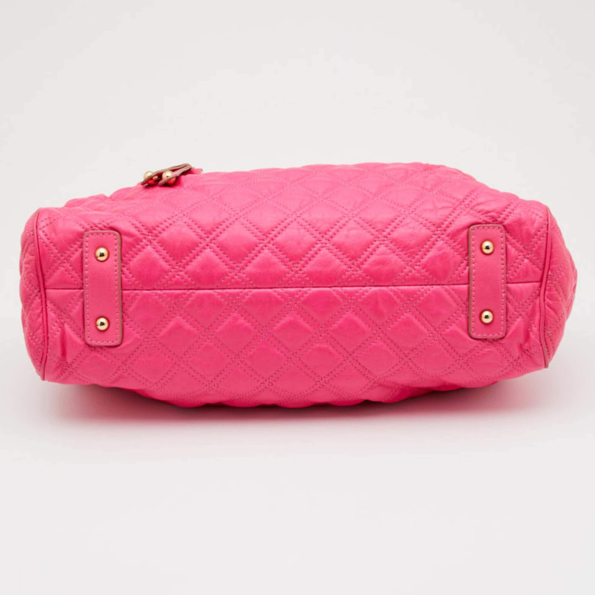 Marc Jacobs Neon Pink Quilted Leather Stam Satchel 1
