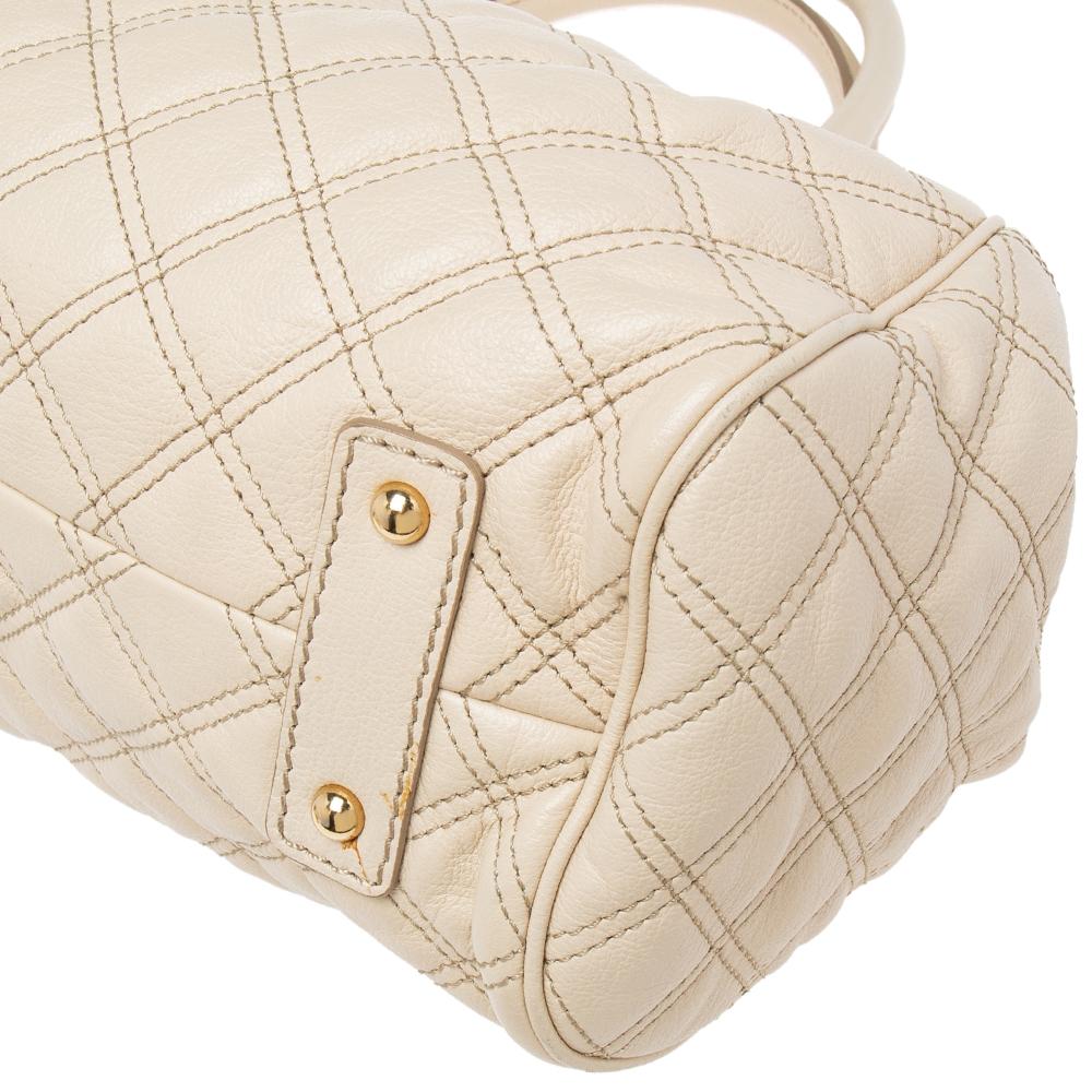 Marc Jacobs Off White Quilted Leather Stam Satchel 2