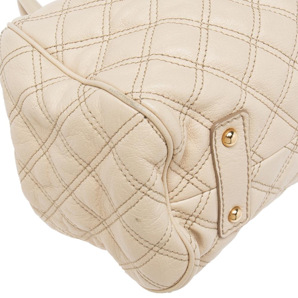 Marc Jacobs Off White Quilted Leather Stam Satchel 3