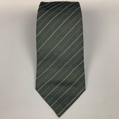 MARC JACOBS Olive Diagonal Stripe Silk Tie