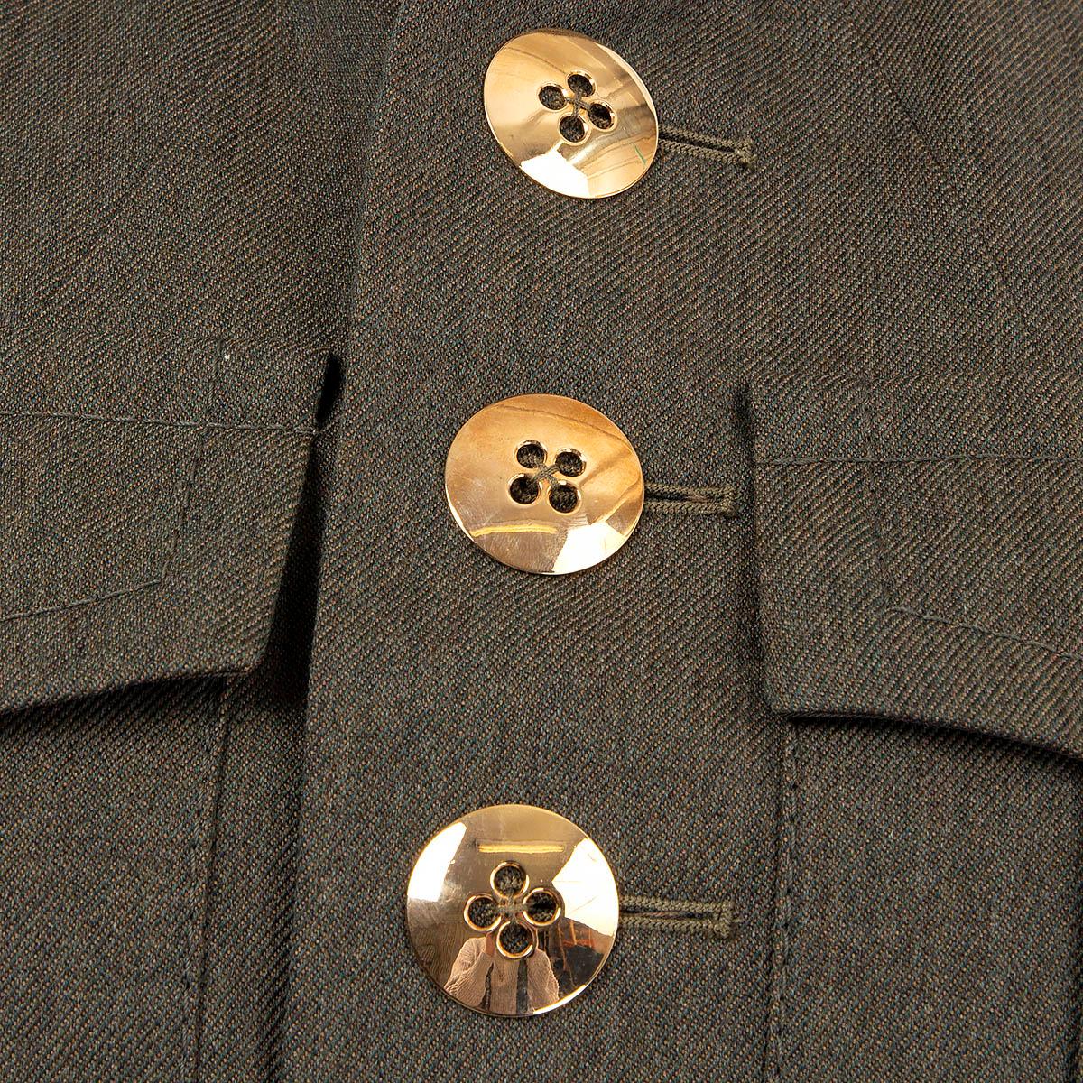 MARC JACOBS olive green wool MILITARY Jacket 4 S In Excellent Condition In Zürich, CH