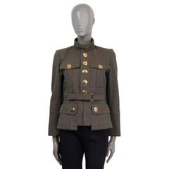 MARC JACOBS olive green wool MILITARY Jacket 4 S