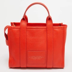 Marc Jacobs Orange Leather Medium The Tote Bag